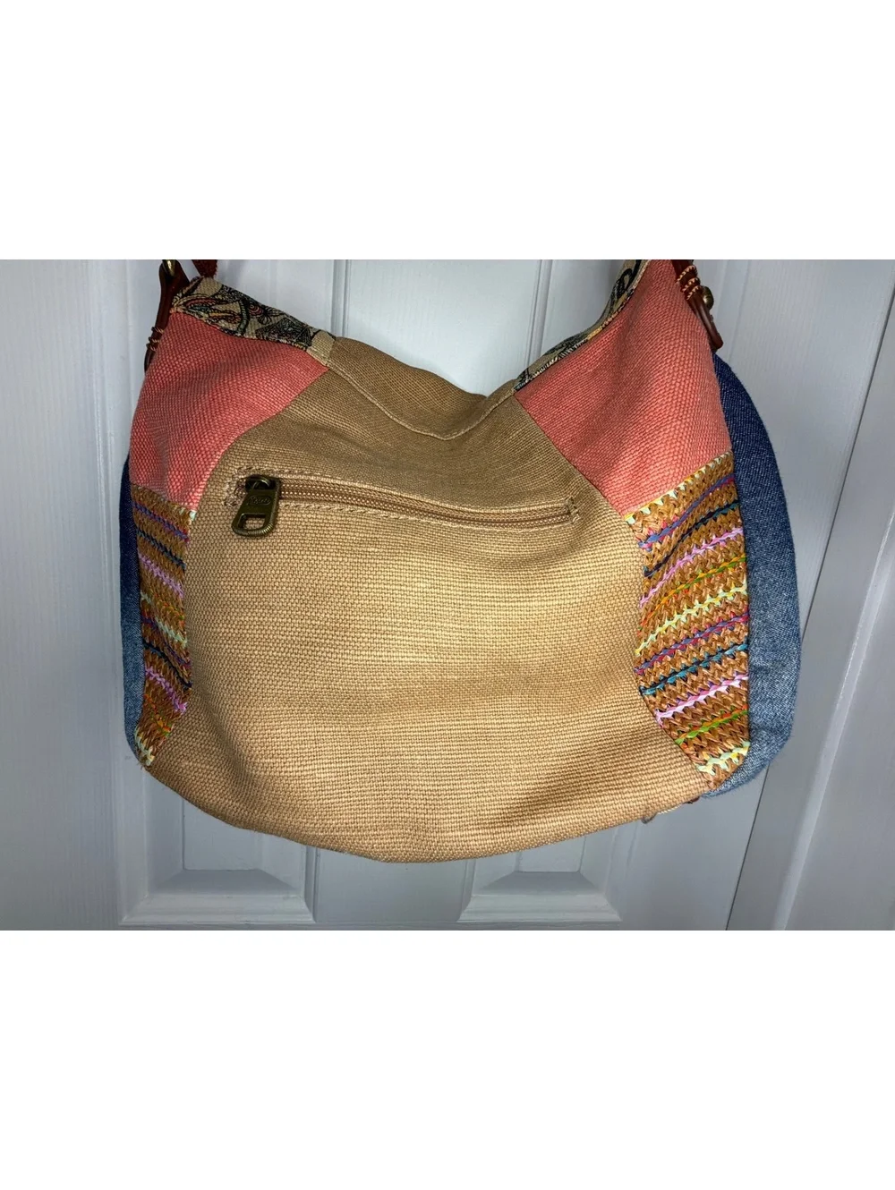 Sakroots Crossbody Bag – Boho Patchwork Design, Adjustable Strap, Casual Purse